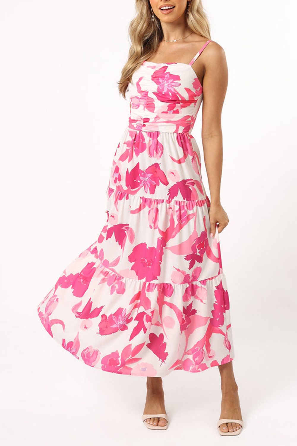 PINK FLORAL DAILY MAXI DRESS -