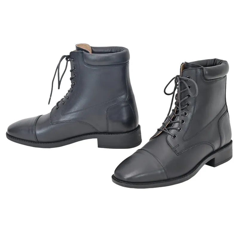 Versatile Lace-Up Rubber Sole Riding Ankle Boots