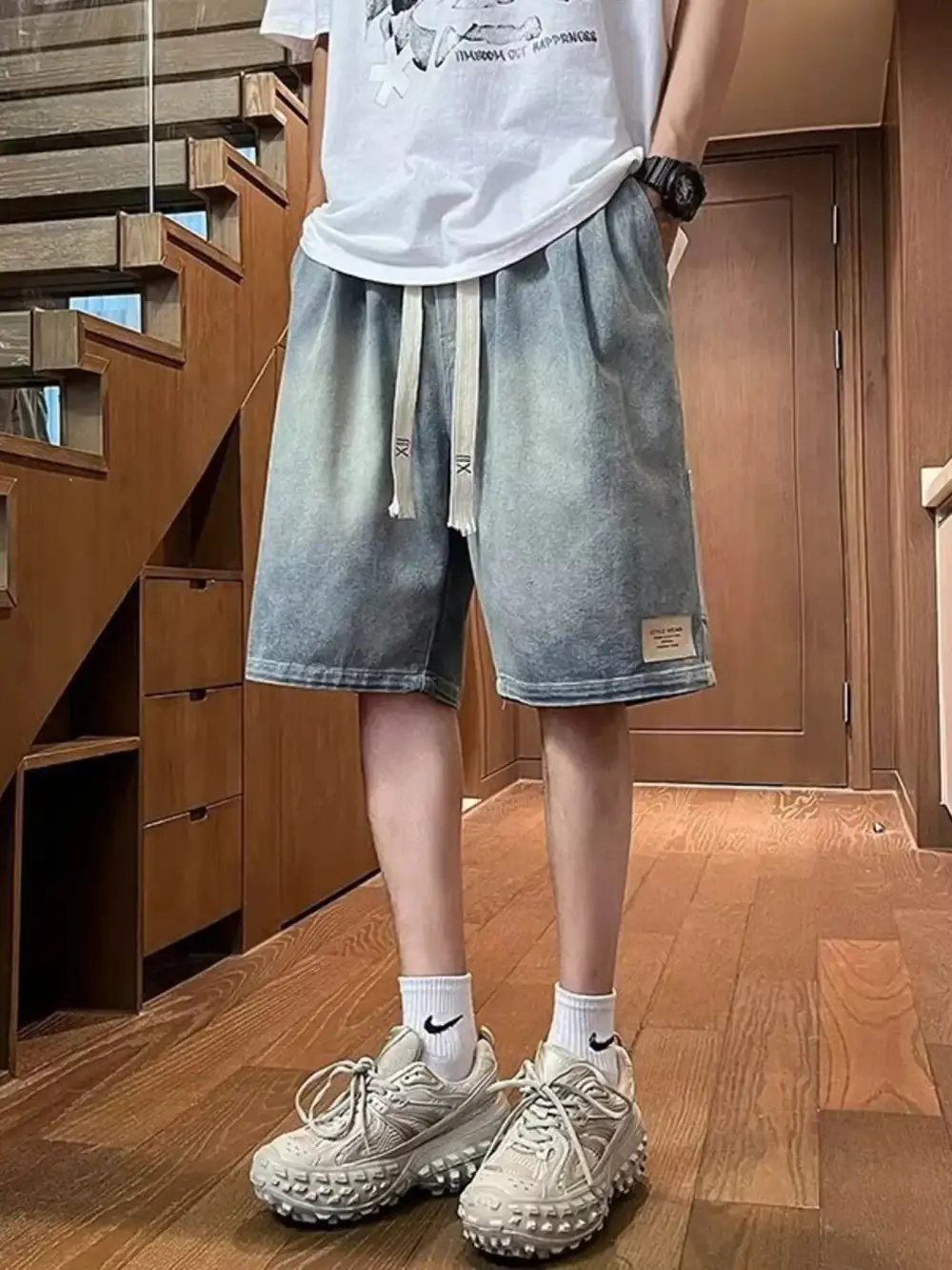Men's Full Size Vintage Wash Loose Fit Denim