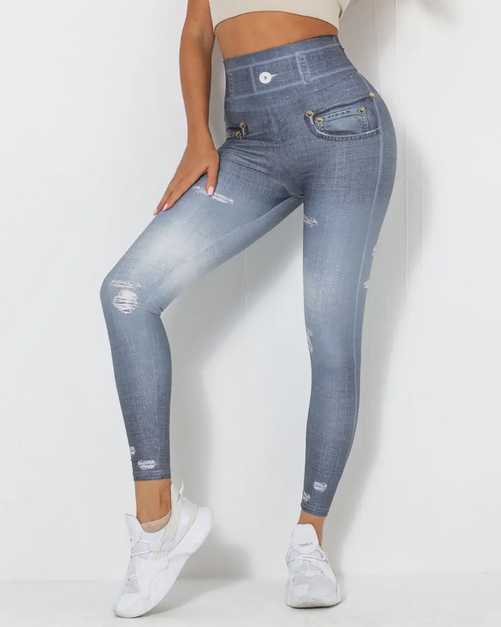 Active Scrunch Denim Yoga Pants