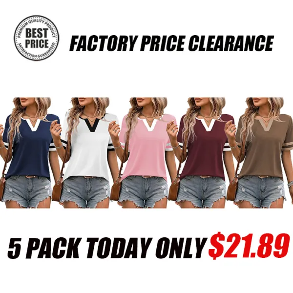 Women's V-neck slim breathable short-sleeve top
