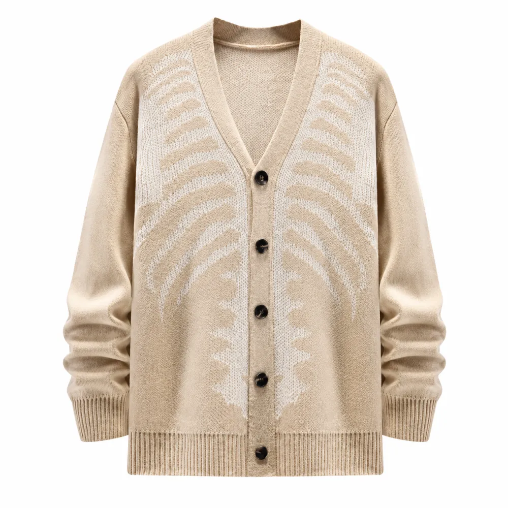 Skeleton Graphic Knit Cardigan