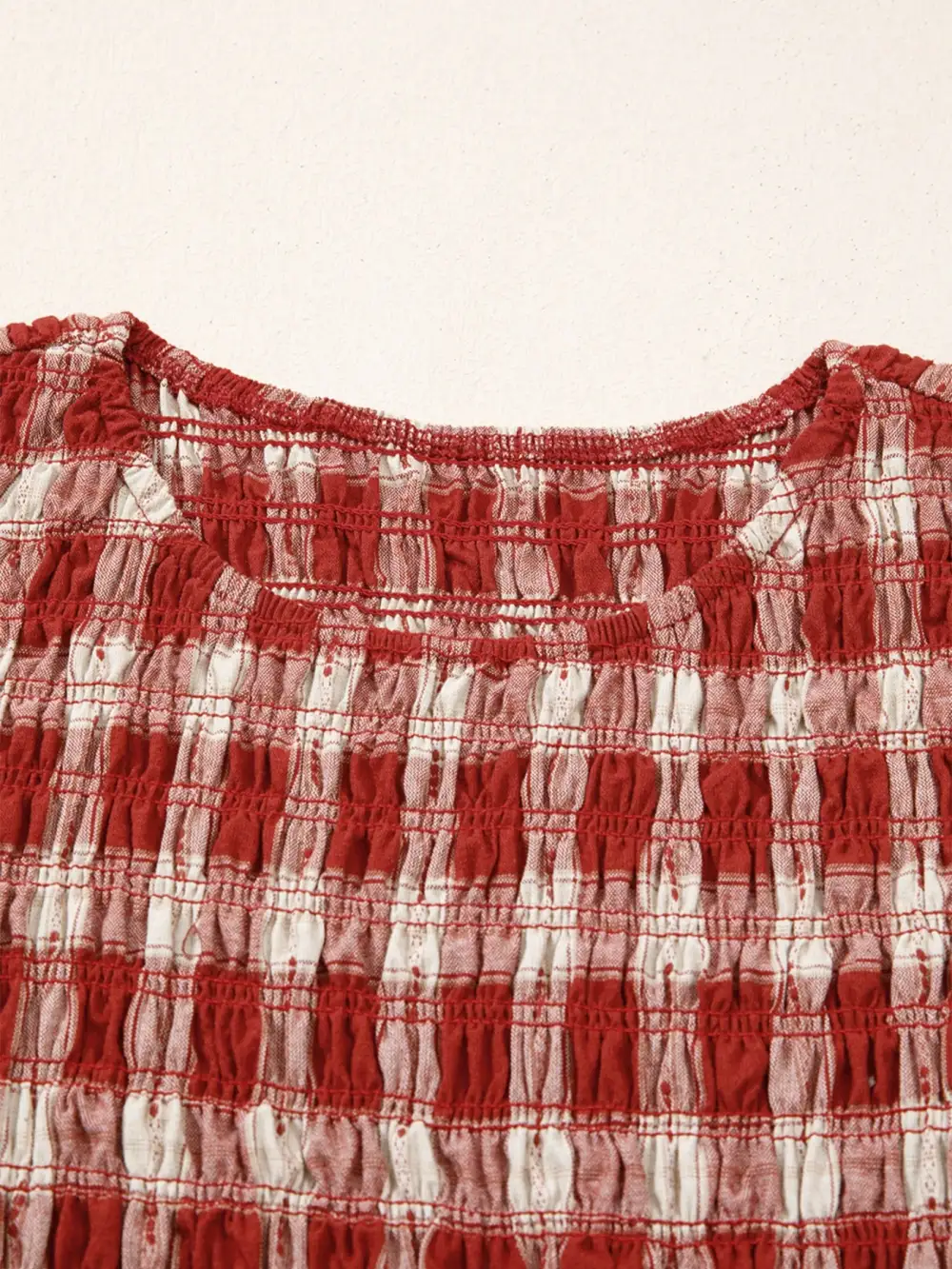 Plaid Printed Smocked Mini Dress