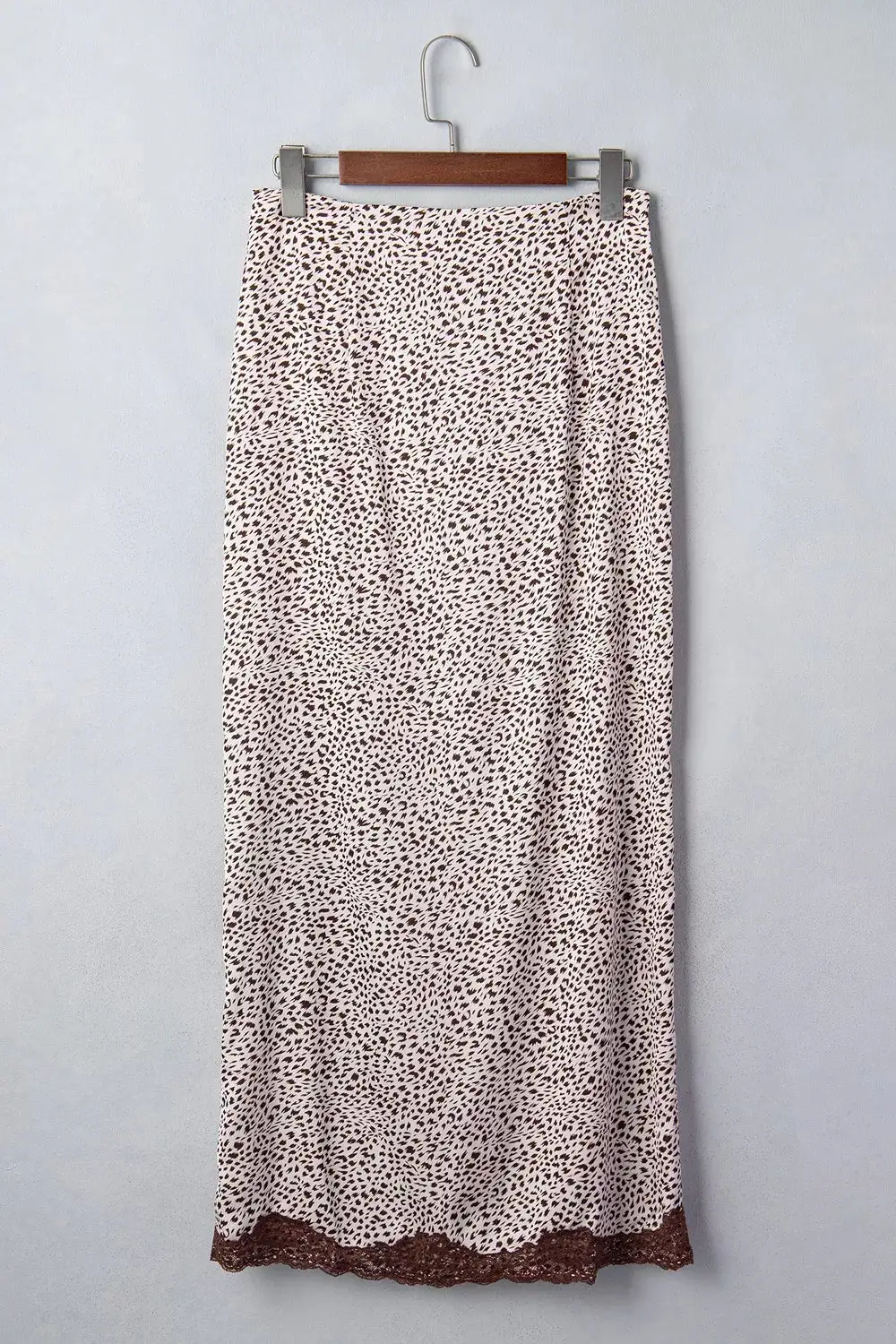 Animal Print Lace Trim Skirt