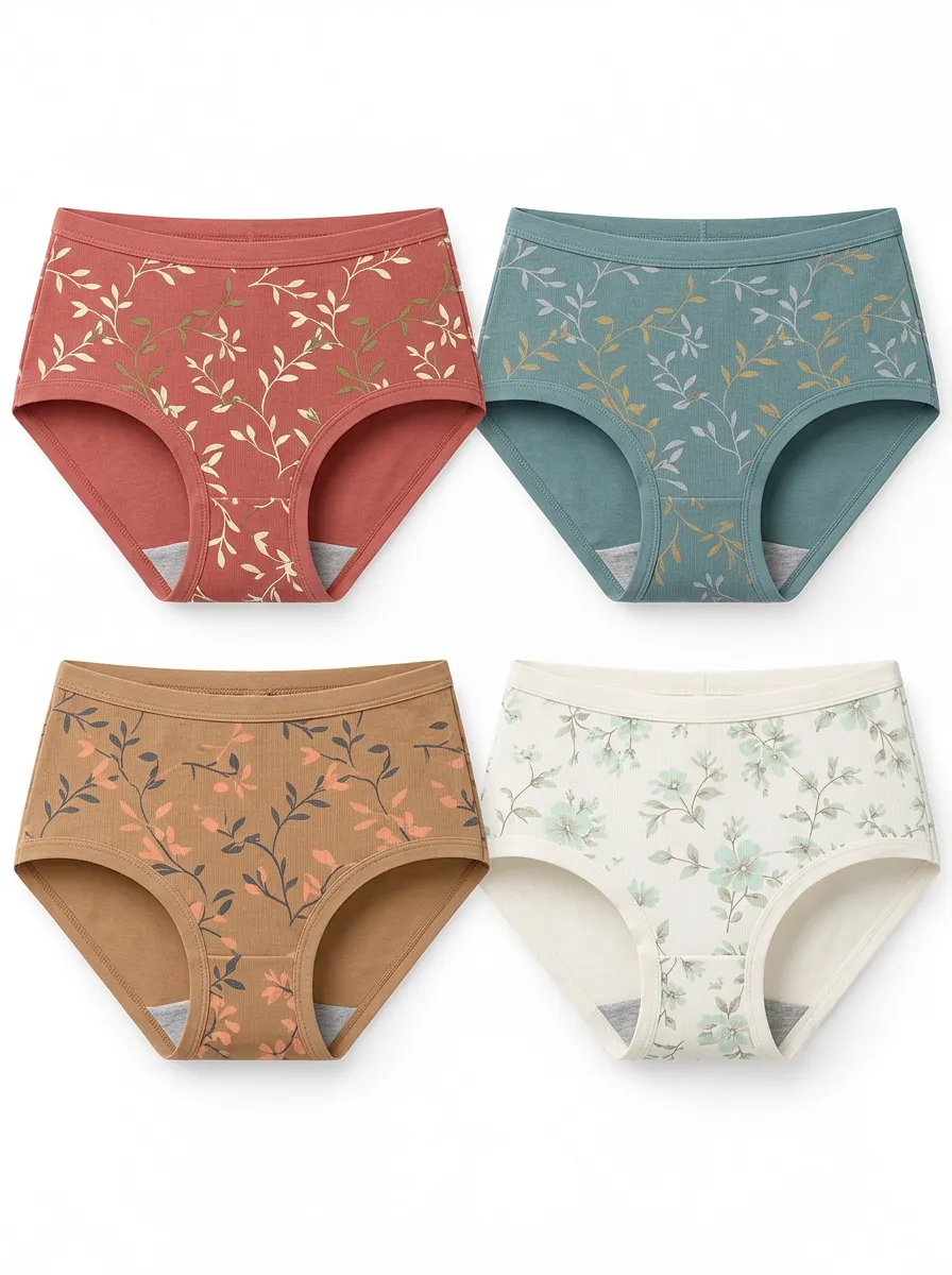 Women's Botanical and Floral Print Underwear Multipack