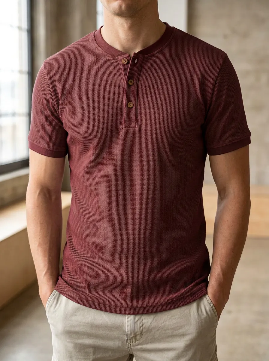 Classic Performance Men's Short-Sleeve Henley Shirt