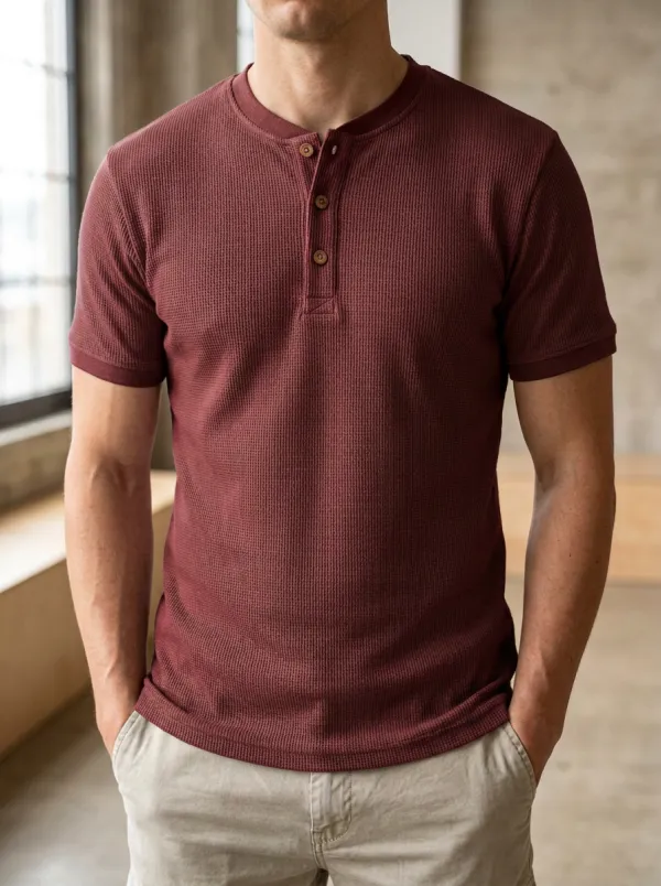Classic Performance Men's Short-Sleeve Henley Shirt
