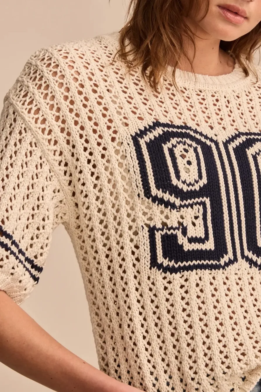 Crew Neck Varsity Mesh Tee