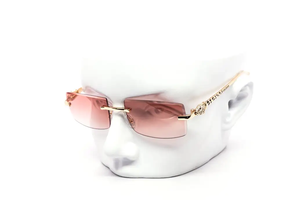 12-Pack Bold Rimless Square Cat-Eye Gradient Sunglasses