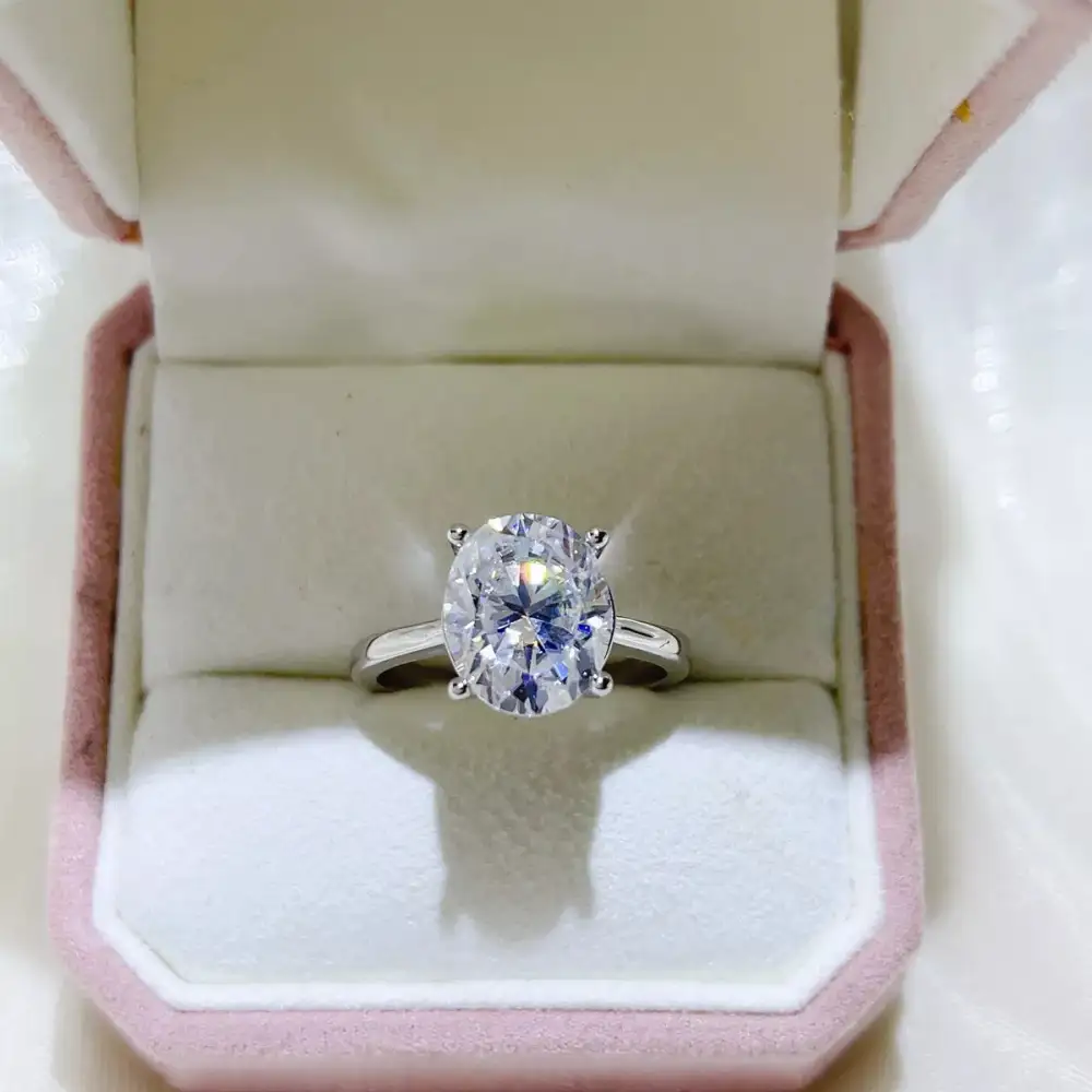 Classic Sterling Silver Moissanite Ring