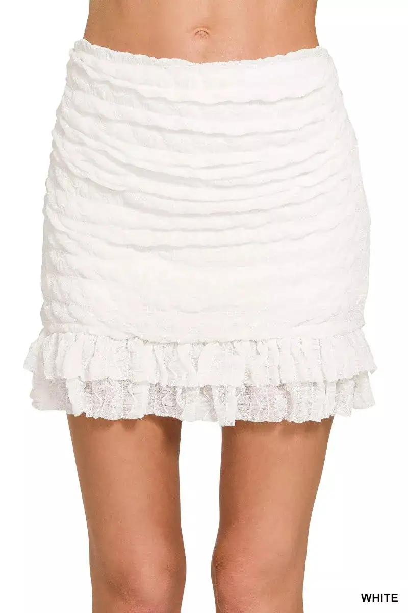 Sequin Ruched Active Mini Skirt