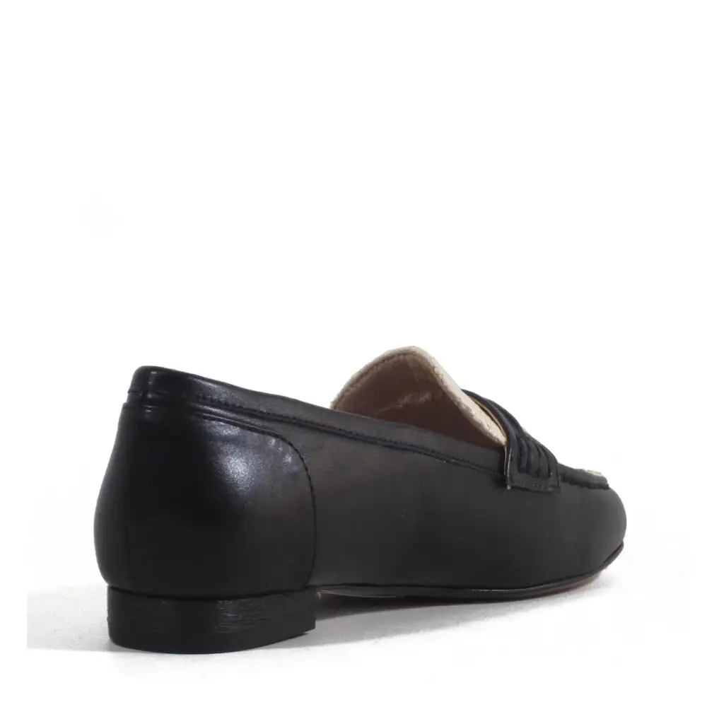 Woven Faux Leather Slip On Loafers