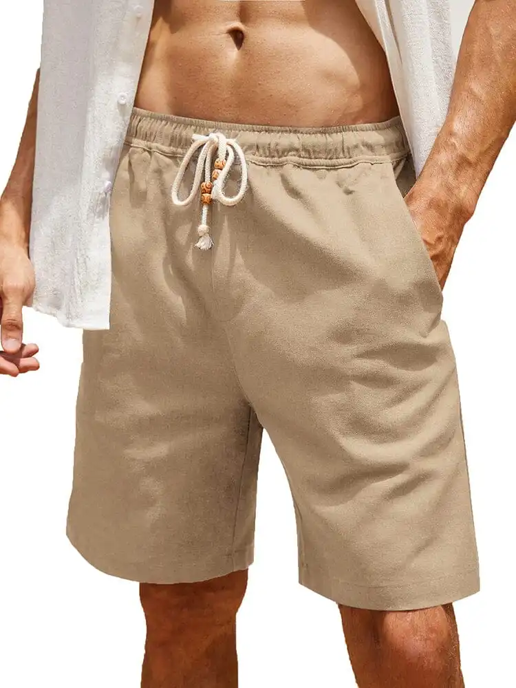Men's Casual Elastic Waist Linen Casual Shorts