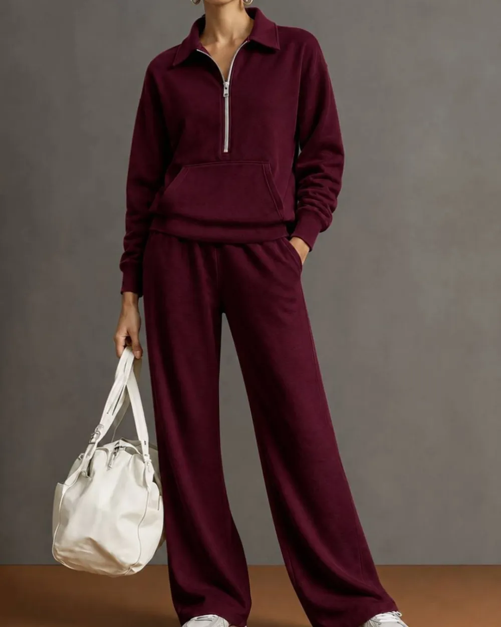 Half-Zip Sweatshirt and Pants Set