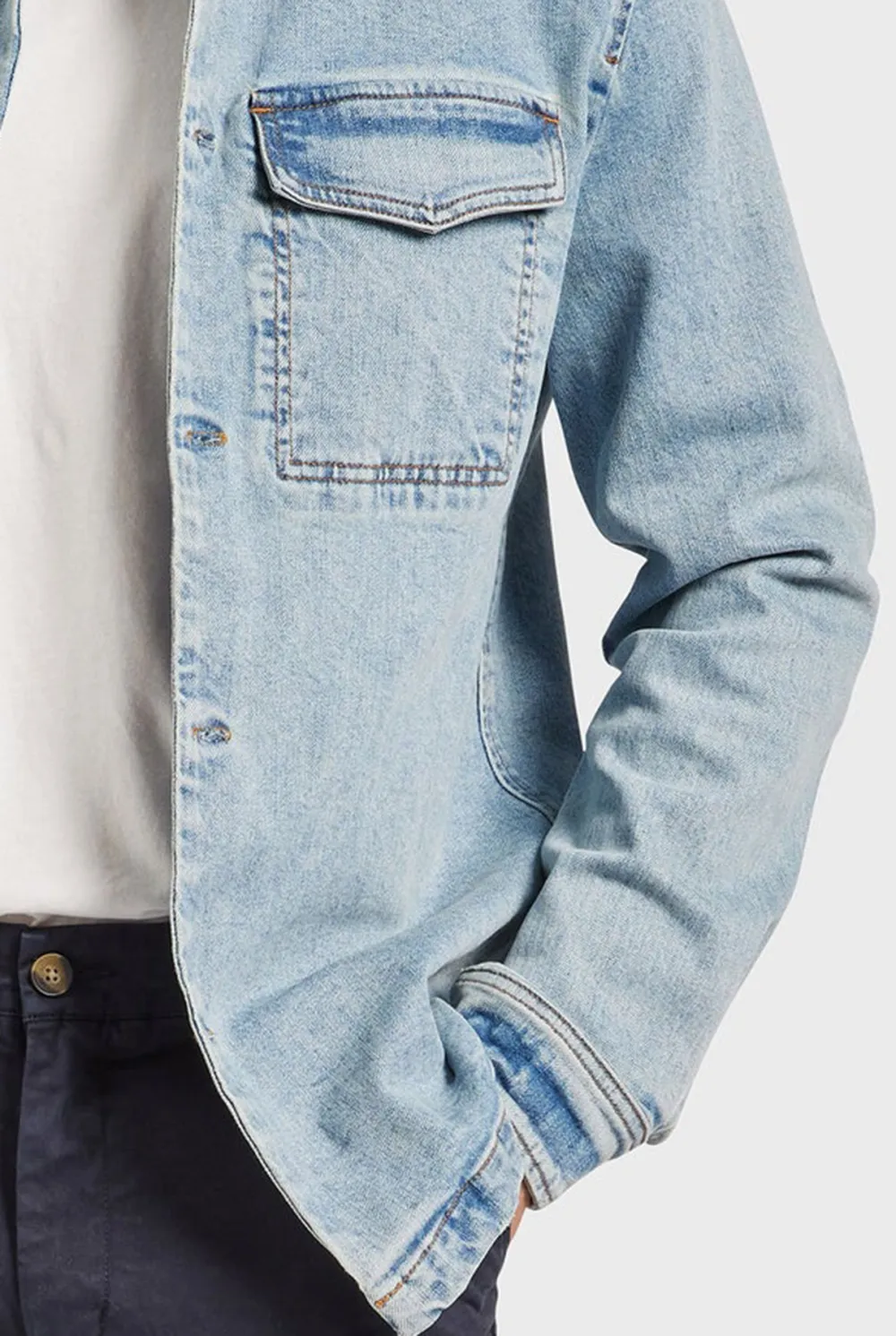 Light Blue Denim Button Down Overshirt