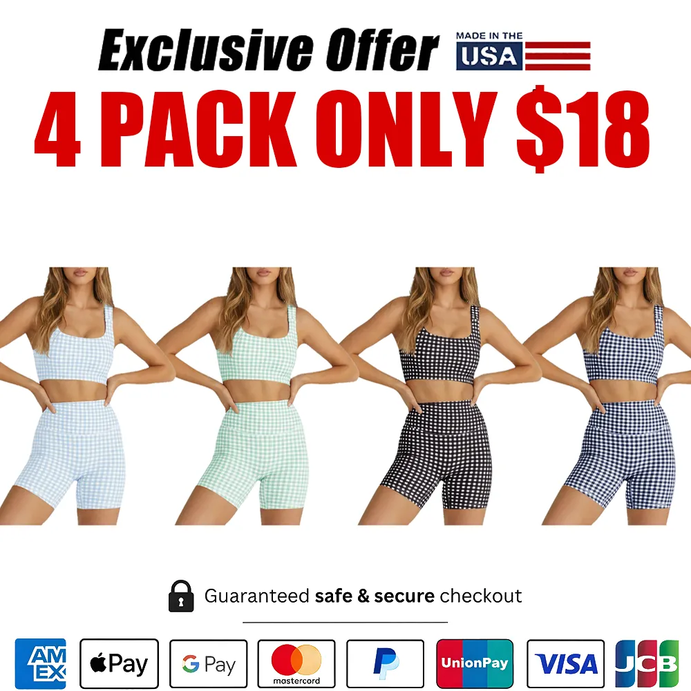 Women's Plaid Two-Piece Athleisure Set