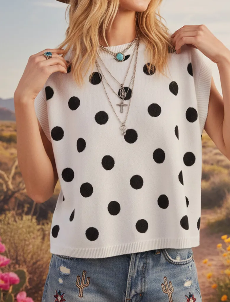 Polka Dot Dots Knit Sweater