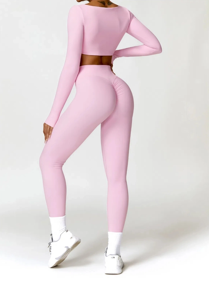 Active Square Long Sleeve Crop & Legging Set