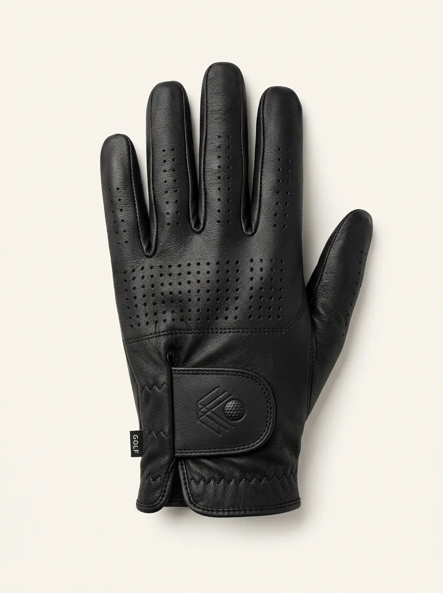 Course Perforated Embossed Leather Golf Glove