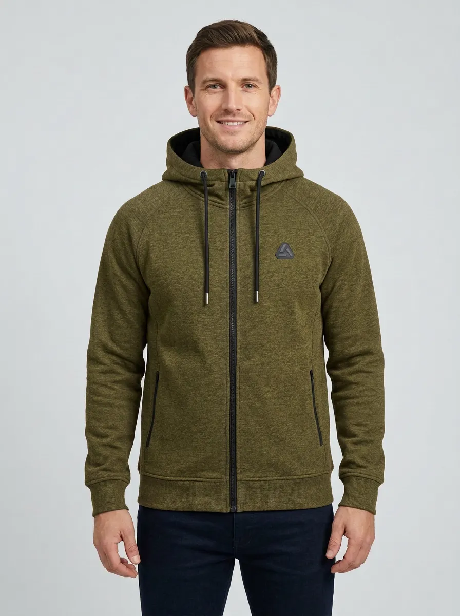 Athletic Zip-Up Hooded Active Look Men's Sport Jacket