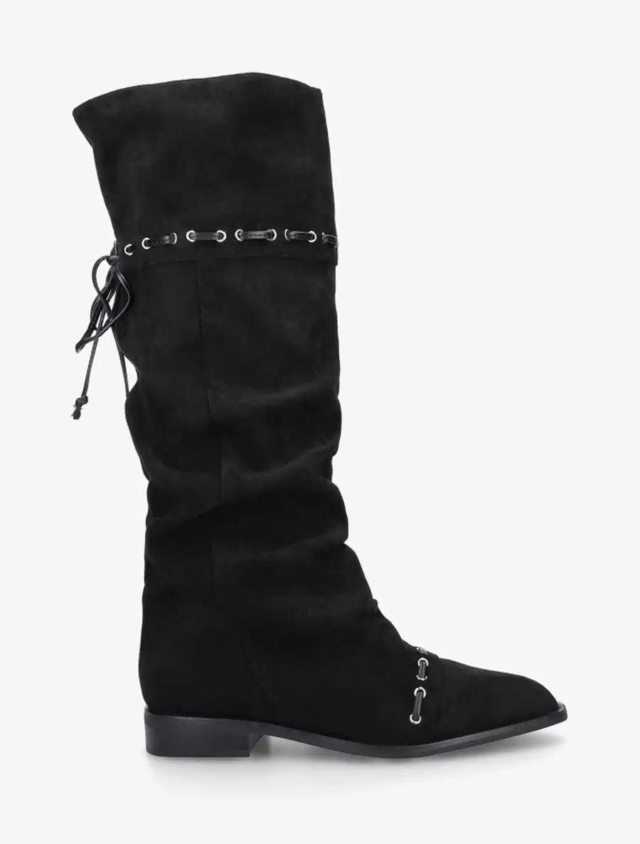 Classic Everyday Block Heel Faux Suede Knee High Boots