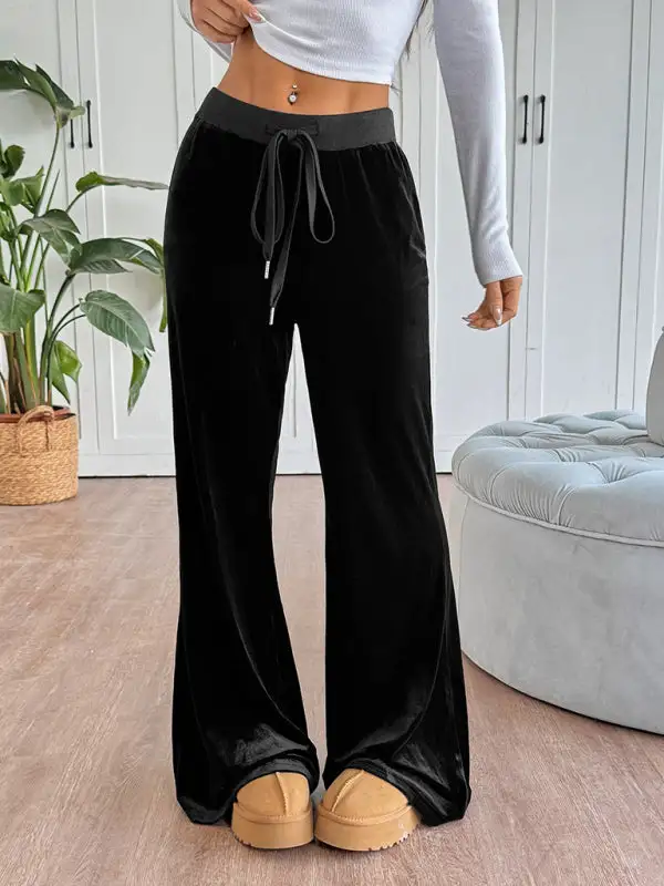 Everyday Velvet Flared Trousers Pants