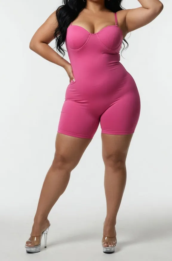 Seamless Romper with Built-in Bra