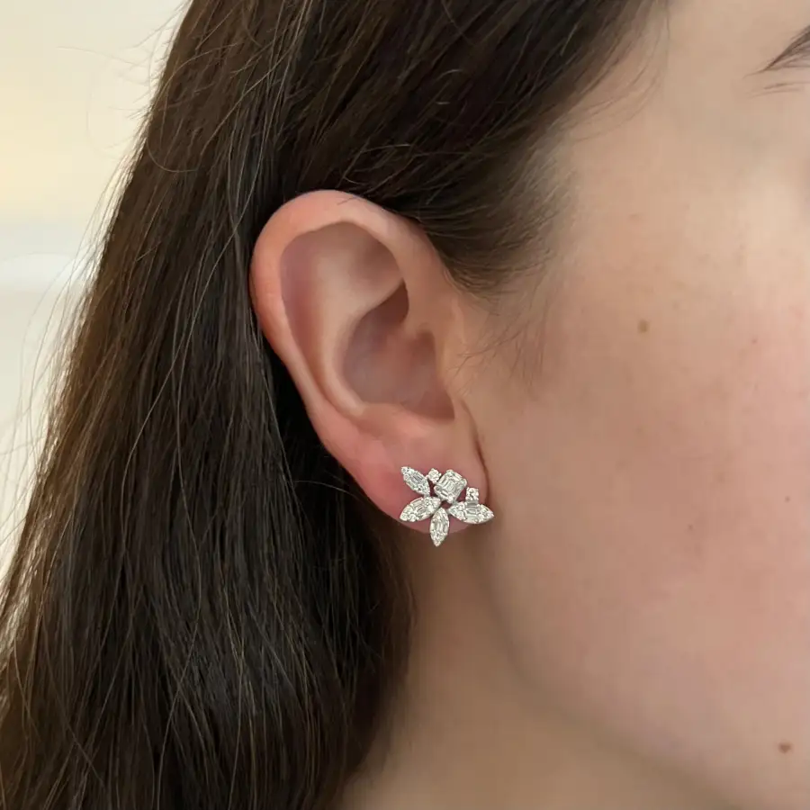 Tonal Delicate Gem Detail Earrings
