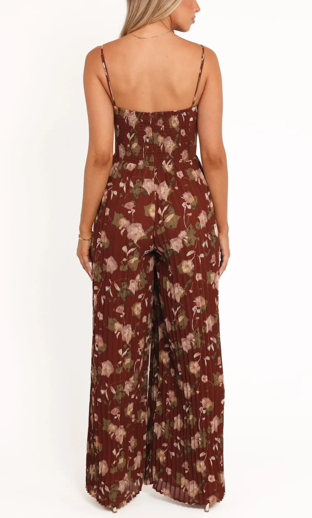 Wide-Leg Sleeveless Floral Printed Jumpsuit