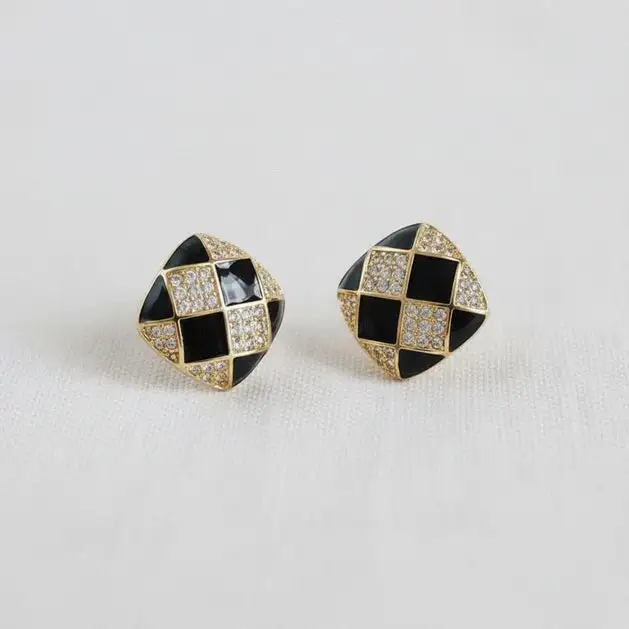 Checkerboard Stud Earrings