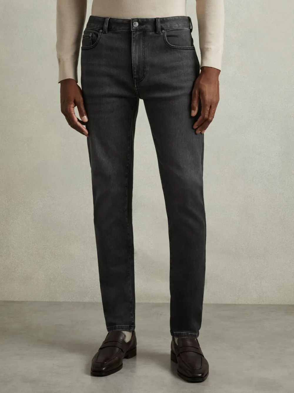 Solid Color Basic Slim Fit Men's Jeans
