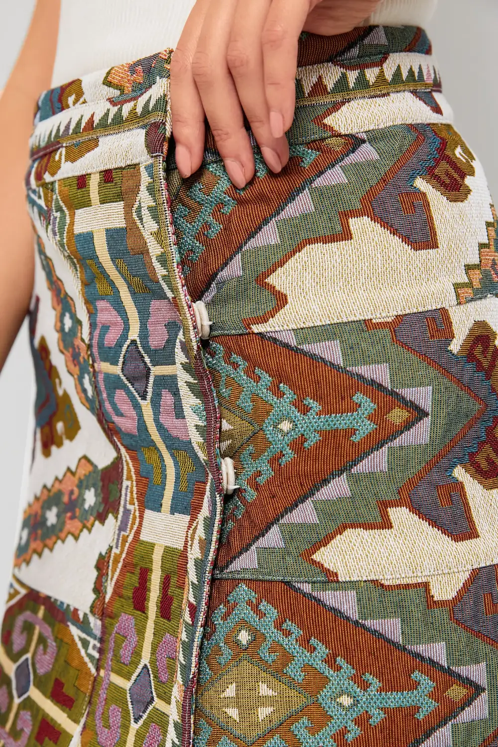 Refined Jacquard Embroidered Mini Skirt