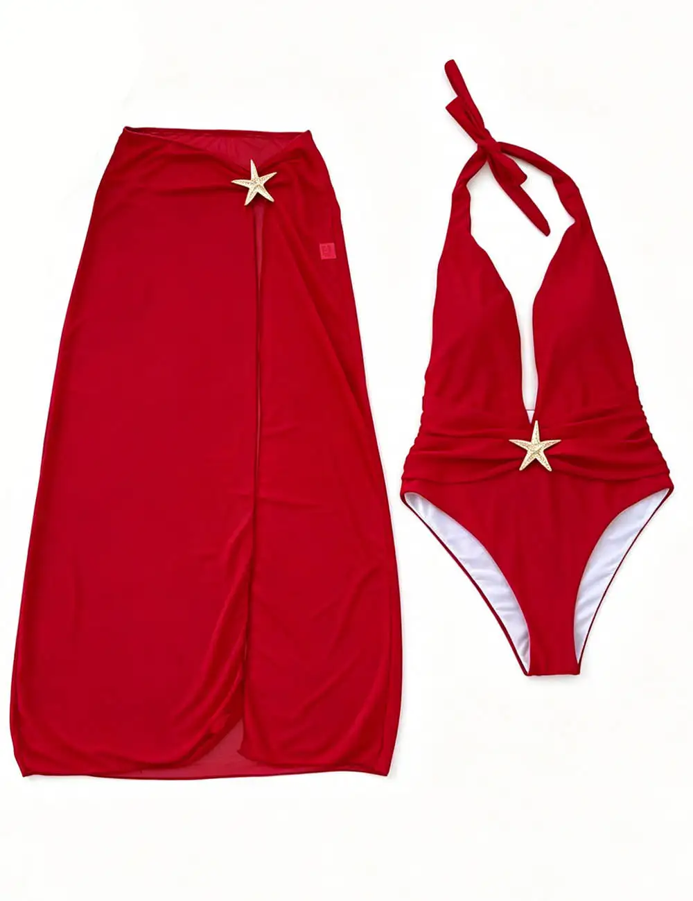 Starfish Detail Deep V Neck One Piece with Salong