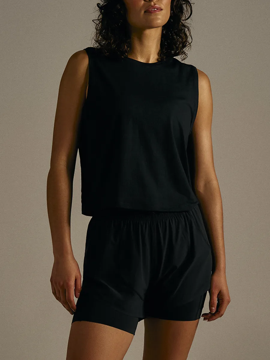 Mesh Cropped Muscle Tanks