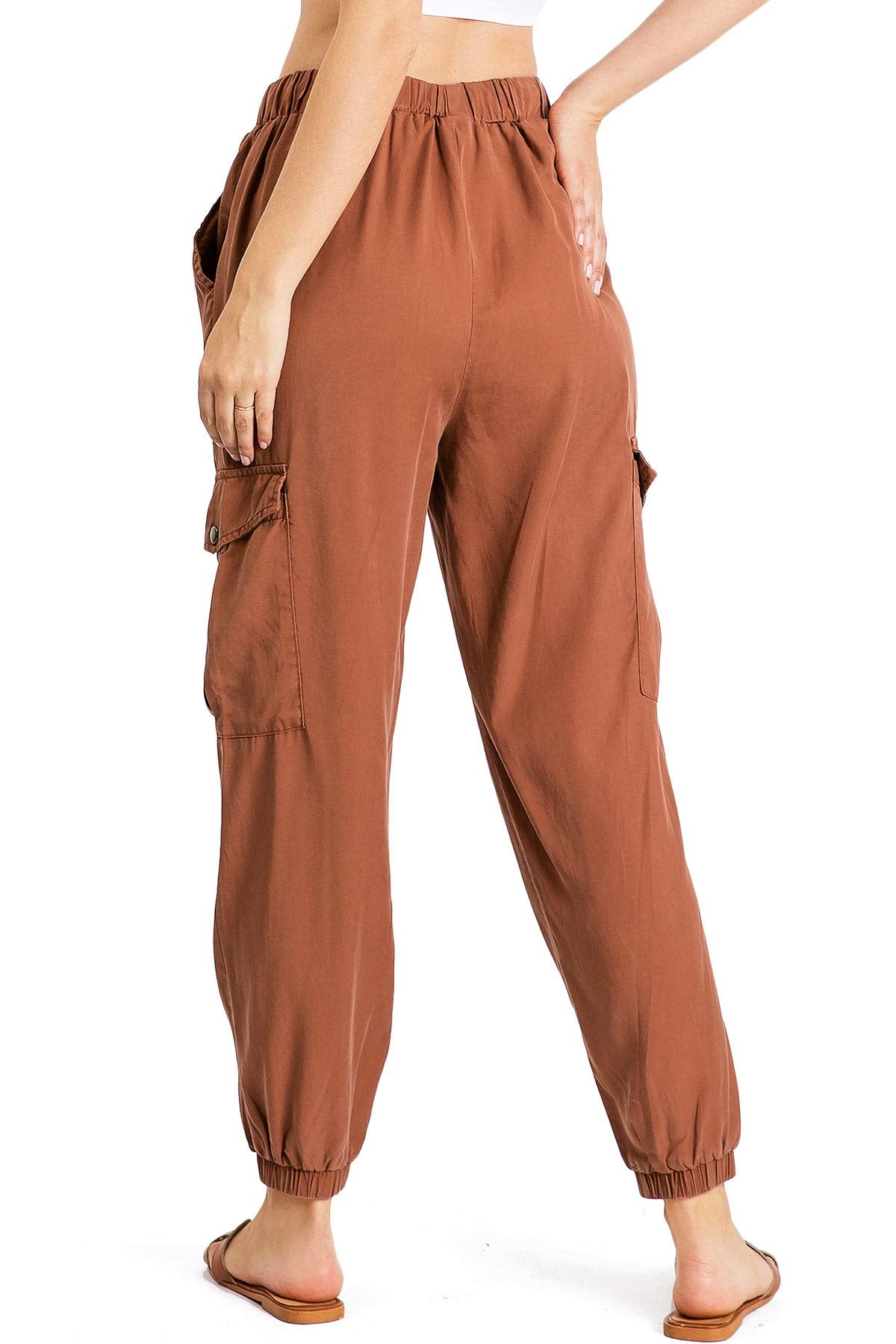 Rust - Colored Cargo Jogger Pants