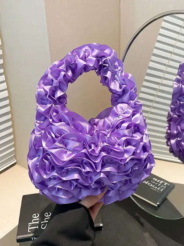 Ruffle Detail Mini Clutch Bag
