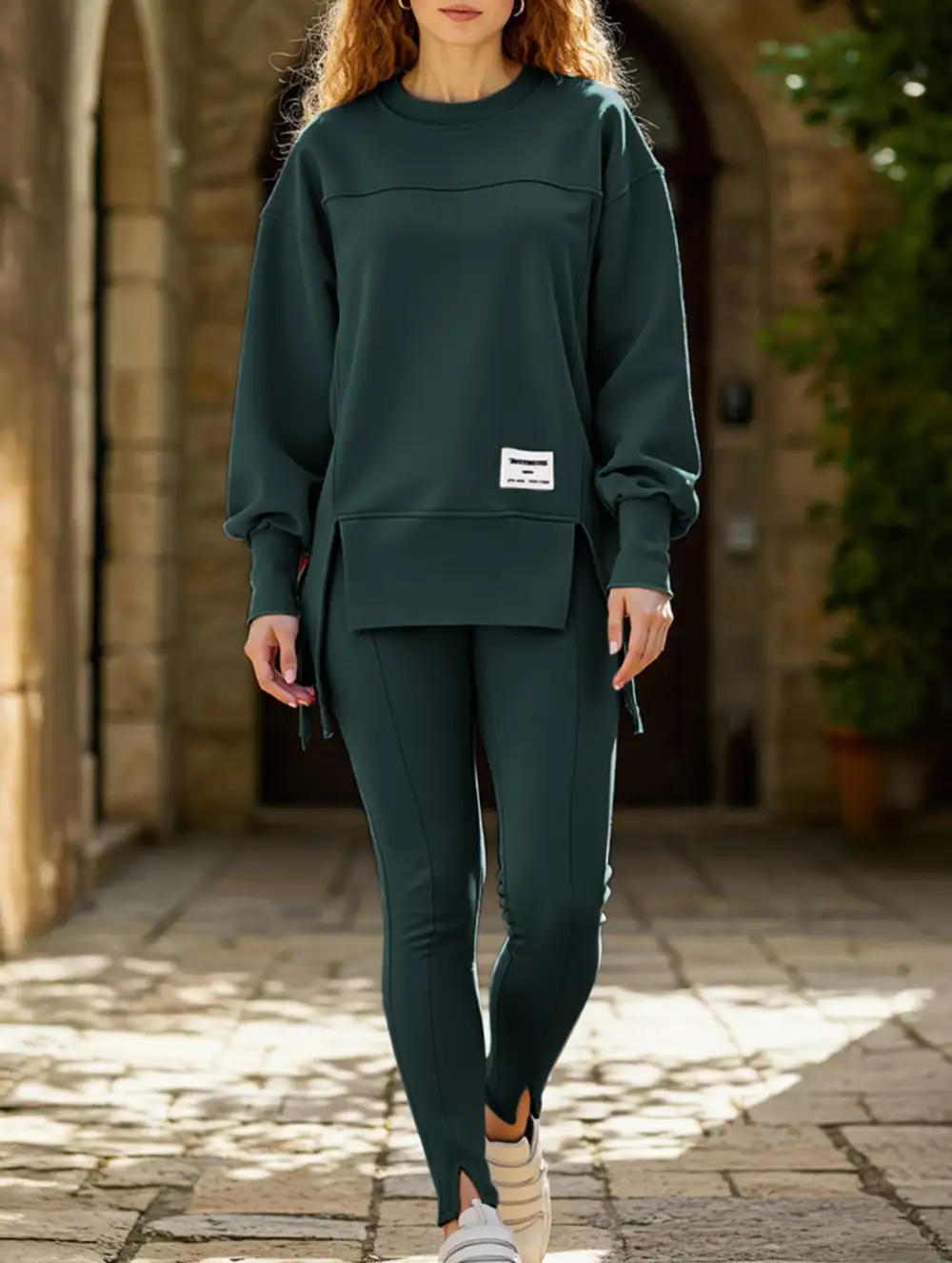 Irregular Long-Sleeved Sweatshirt Suit