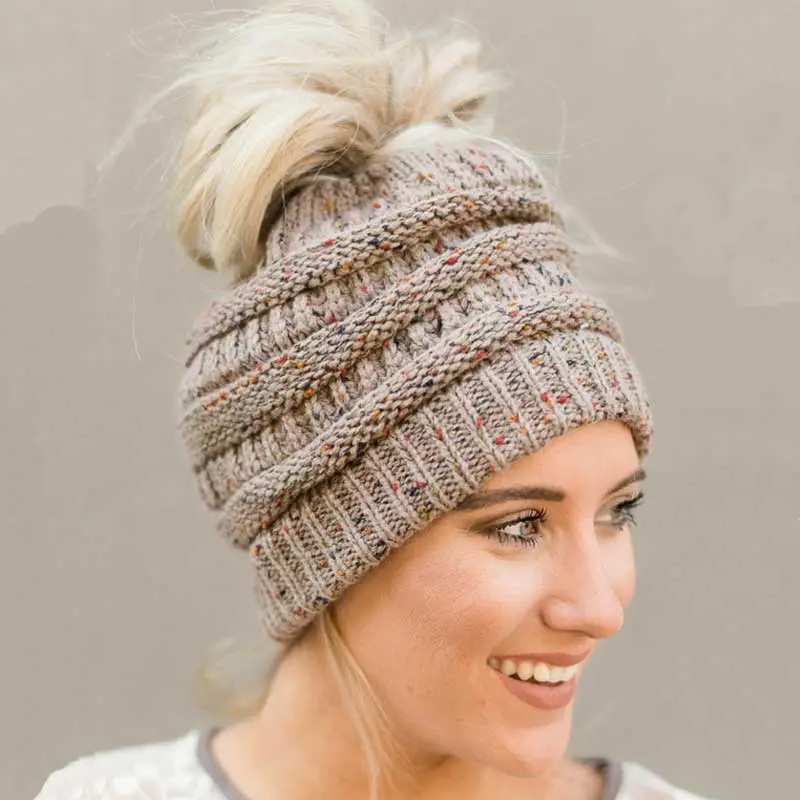 Soft Knit Ponytail Beanie