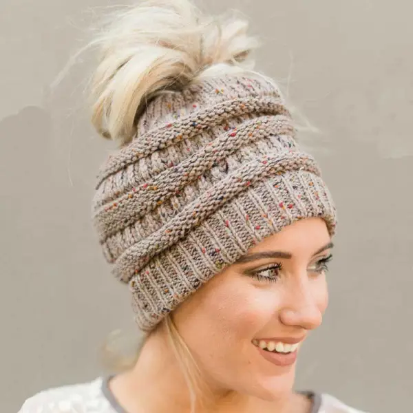 Soft Knit Ponytail Beanie