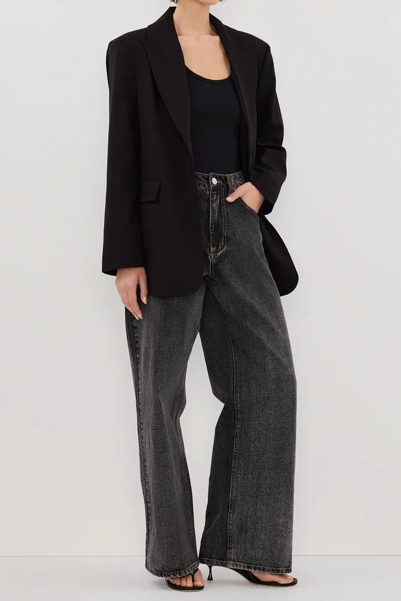 Black Oversized Boyfriend Blazer