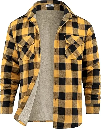 Men’s Sherpa Lined Flannel Shirt Jacket – Warm. Rugged. Ready for Anything.
