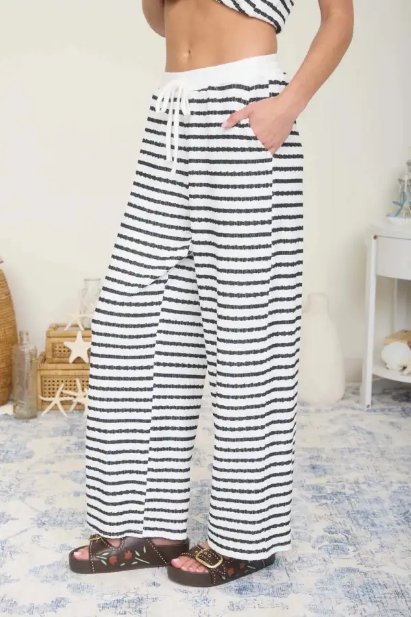 Textured Stripe Pants