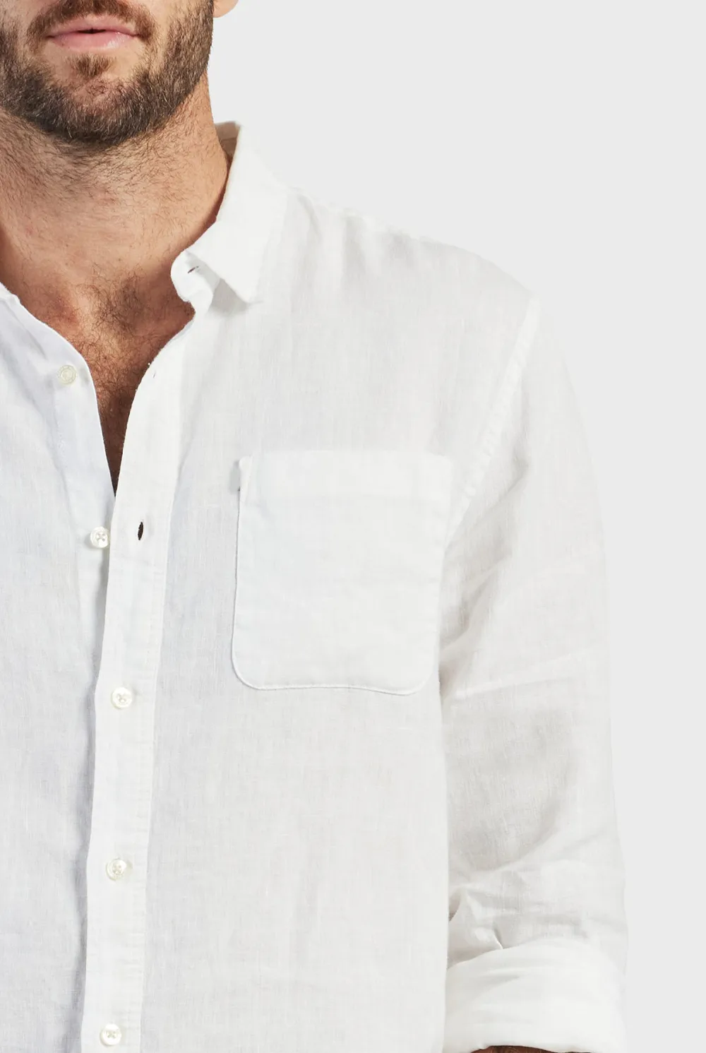 Lightweight Linen Button Down Long Sleeve Shirt