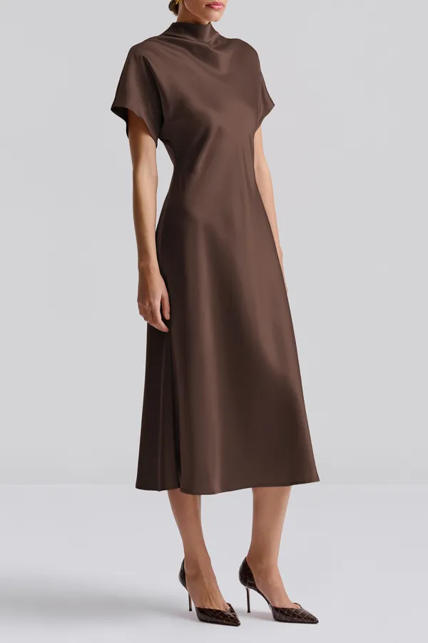 Mock Neck Sleeveless Midi Dress