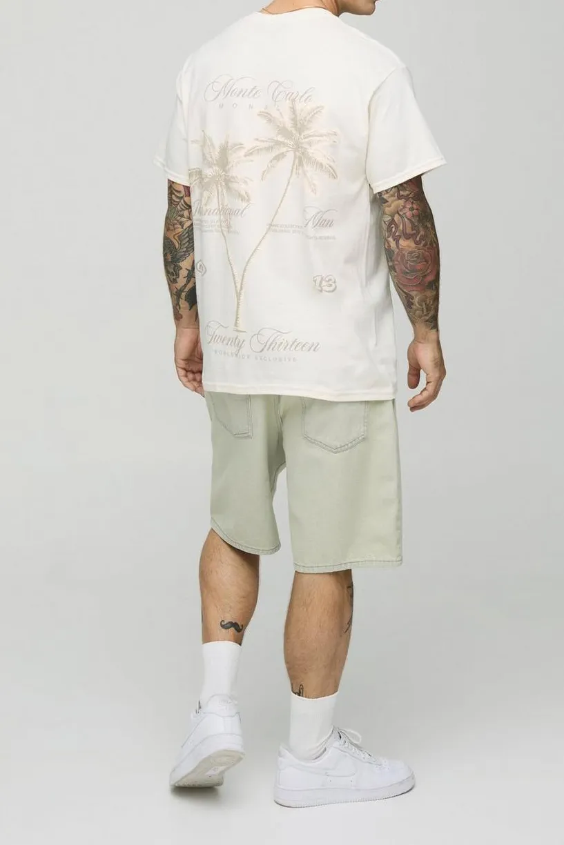 Off White Oversized Tonal Palm Graphic T-Shirt