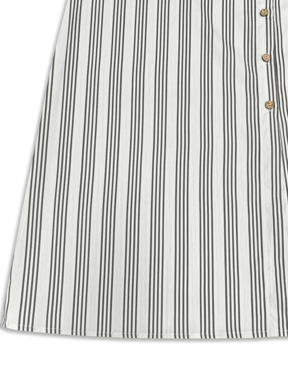Drape Striped Button Front Midi Dress
