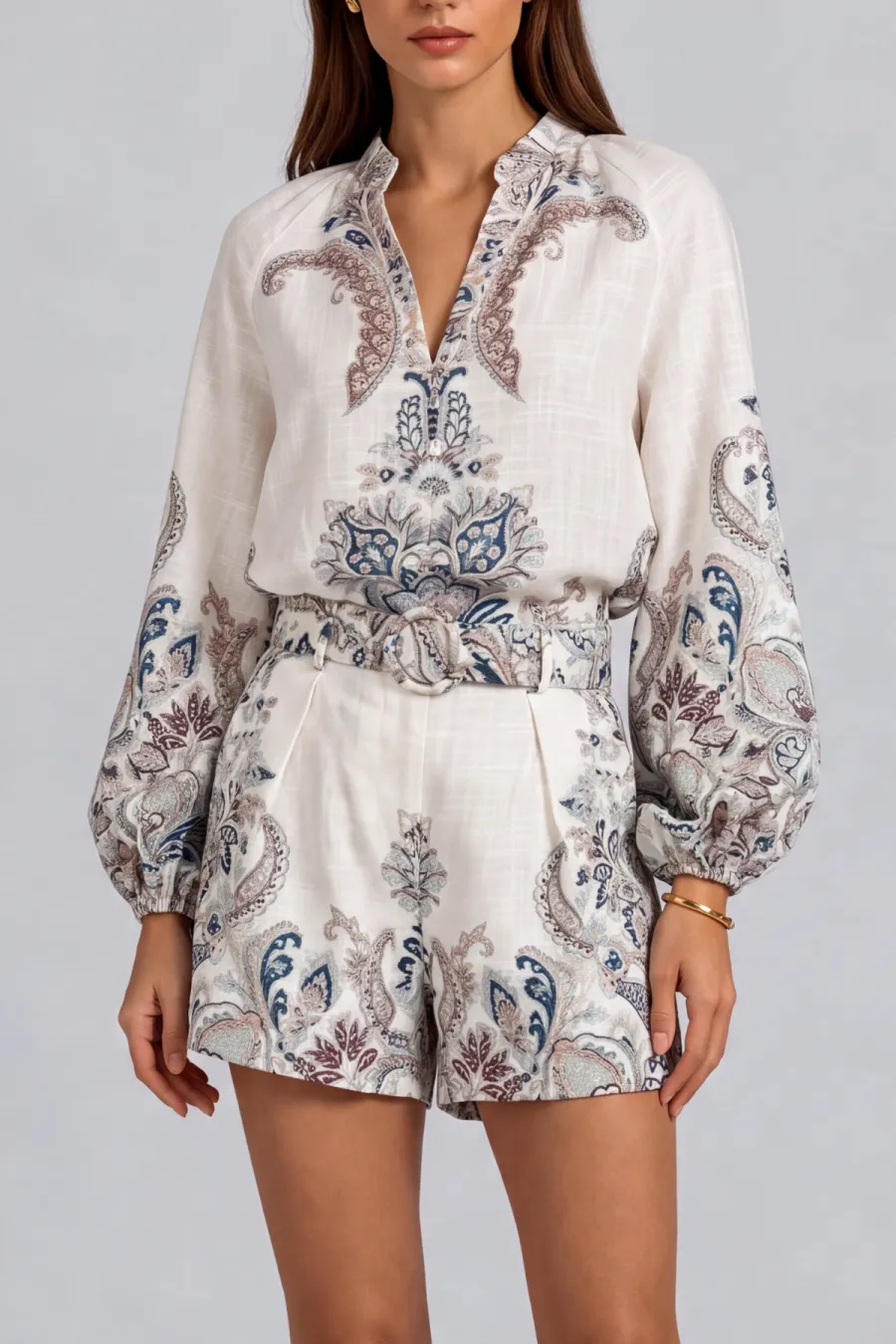 Modern Floral Matching Shorts Set