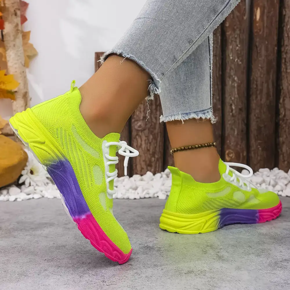 Lace-Up Round Toe Sneakers
