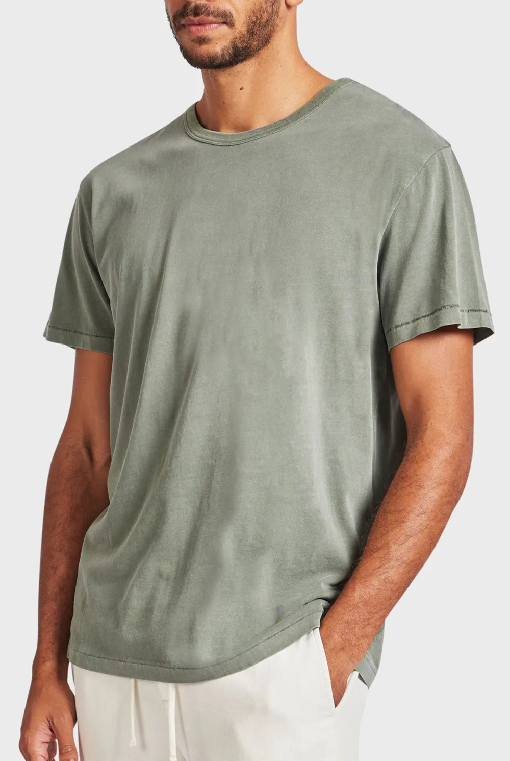 Pine Colored Short Sleeve Crew Neck Tee