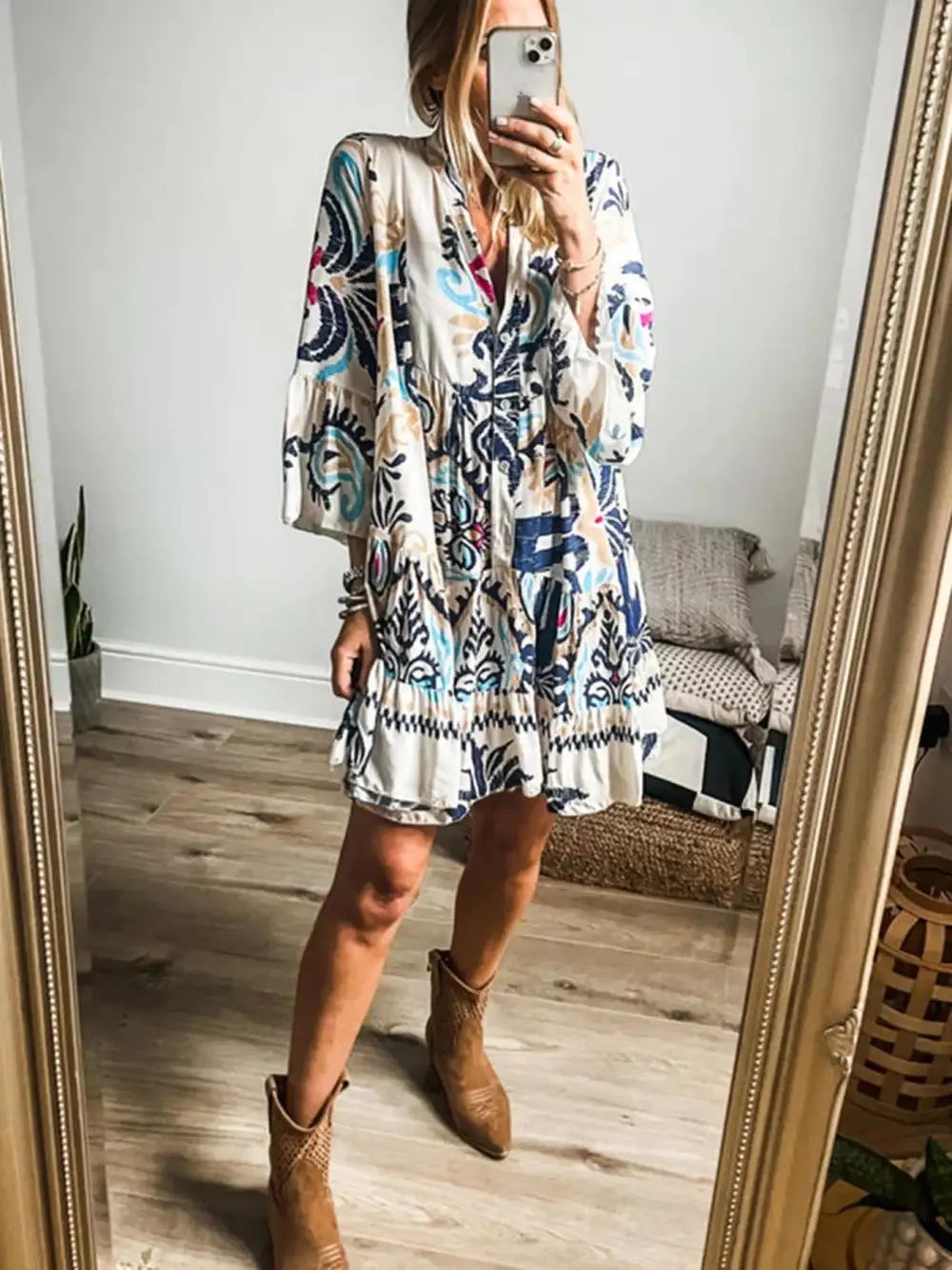 Bohemian Tiered Mini Dress